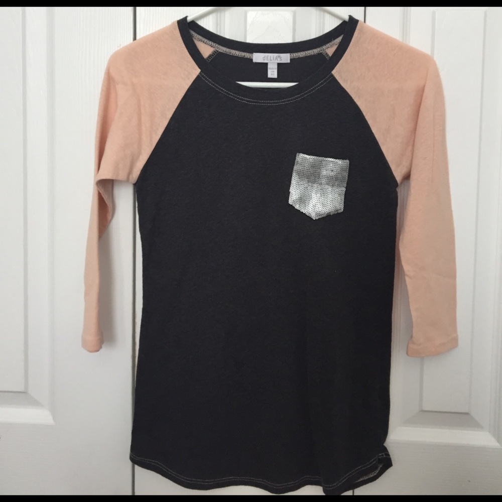 Pink and Gray Baseball Shirt