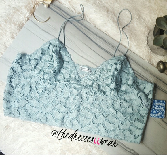 Free People light blue Lace Bra Bralett NWT. - Picture 3 of 7