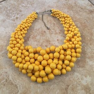 Yellow beaded necklace