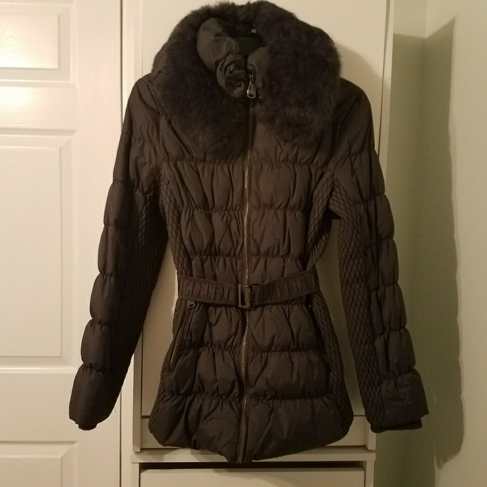 Via Spiga Rabbit FurcCollar Down Coat