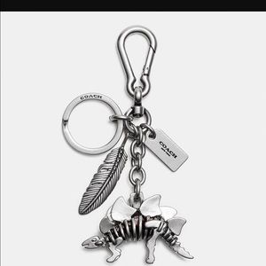 Coach Stegosaurus Silver Keychain-Authentic