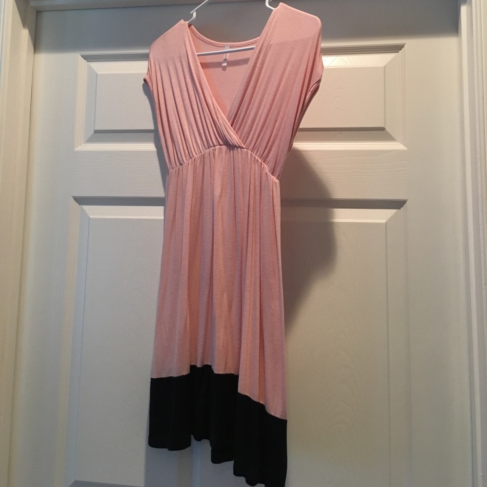 PinkBlush pink and black maternity top