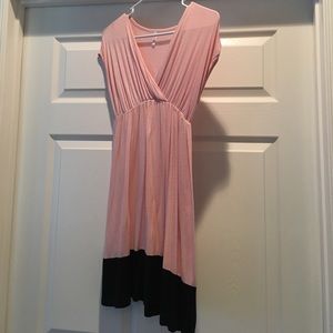 PinkBlush pink and black maternity top