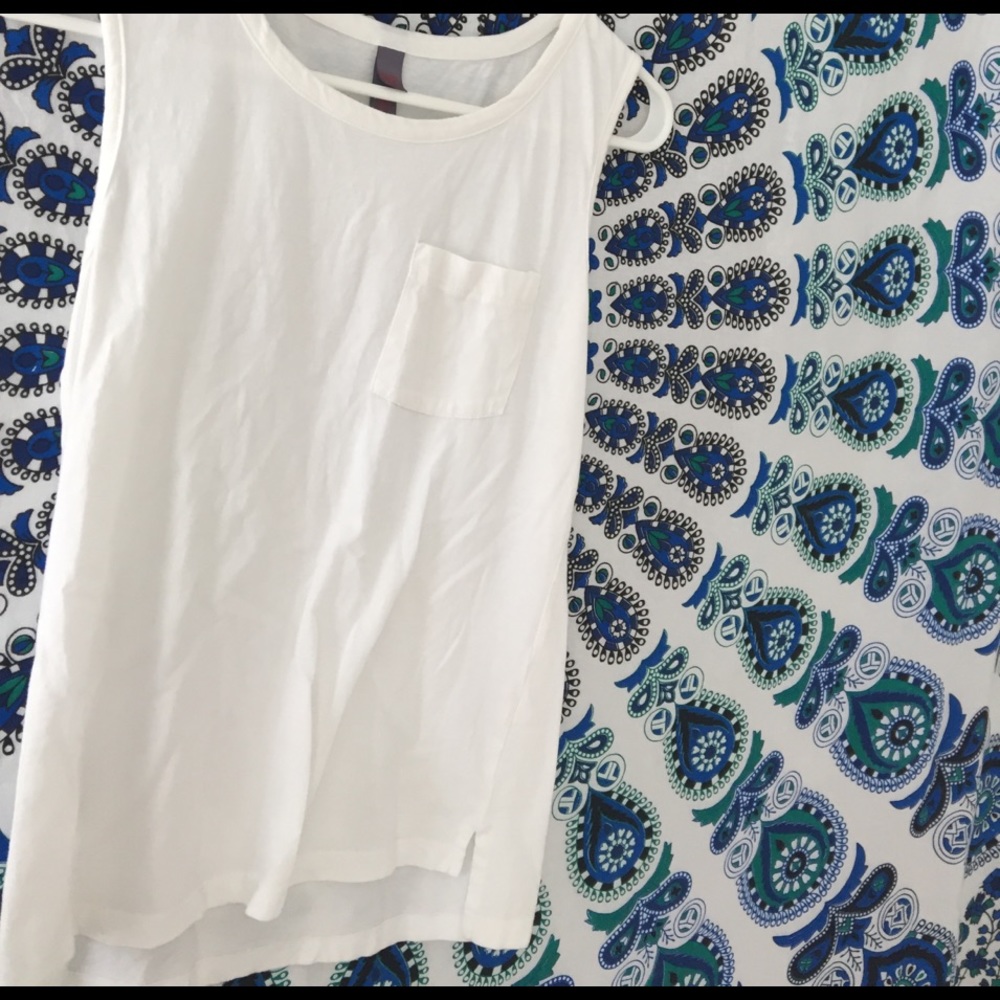 White Tank Top with Pocket