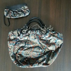 Oryany sequin large hobo bag and matching wristlet
