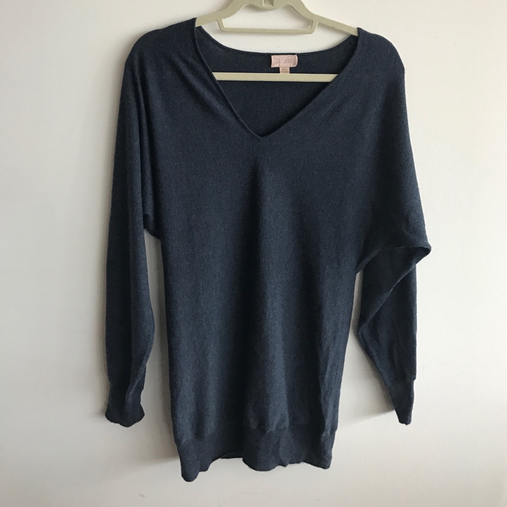 Park Vogel Blue Cashmere Wide Sleeve Sweater