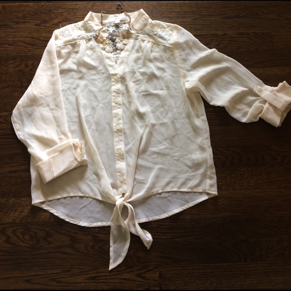 Collared sheer blouse