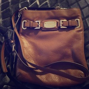 Michael Kors cross body leather brown purse