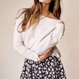 Silence + Noise Stitch Cropped Sweater