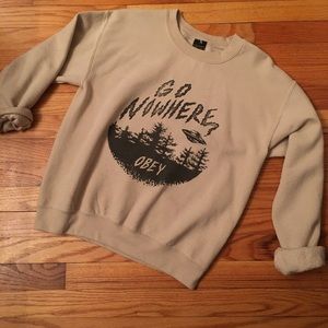 OBEY aliens pullover crew neck hoodie