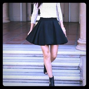 Anthropologie Black Skater Skirt