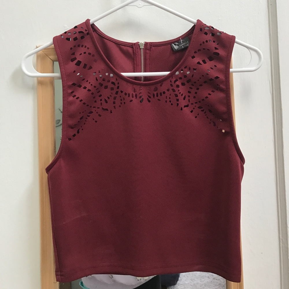 ⚡️💸 sold Laser Cut Crop Blouse
