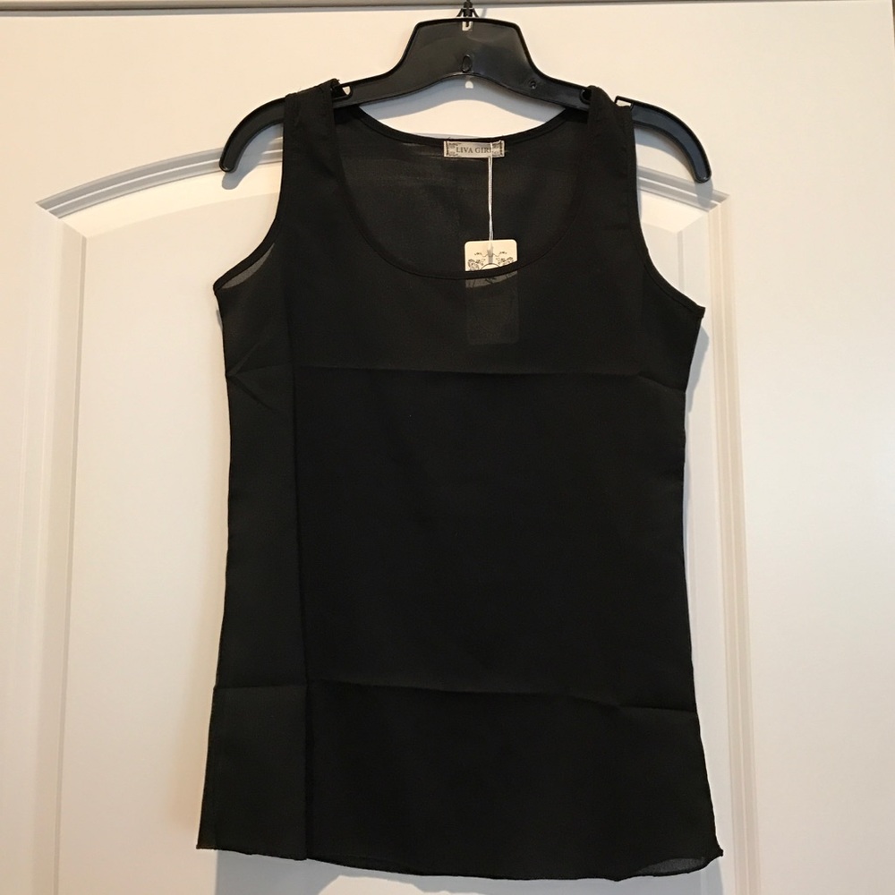 Sheer black tank top