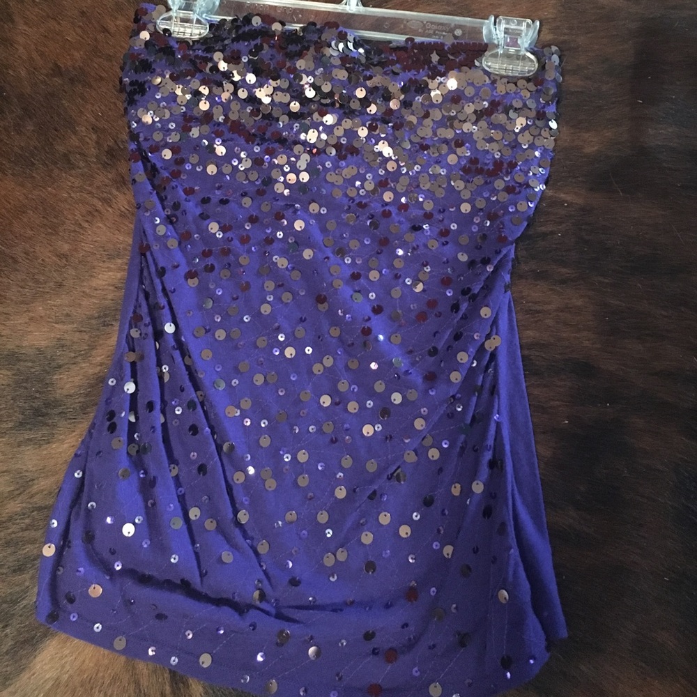 Express Purple Sequin Tube Top