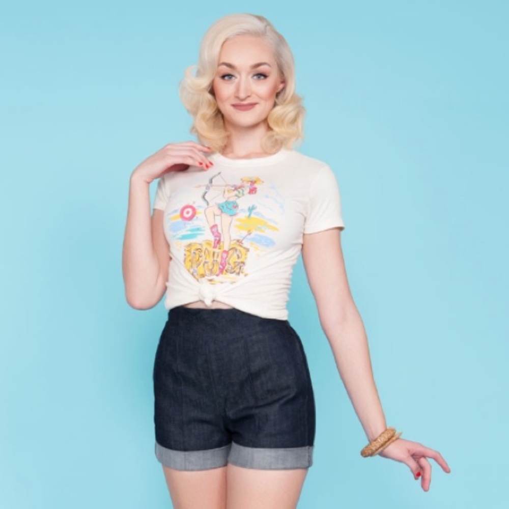 Denim Shorts Stretch Pinup Girl Clothing
