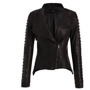 Faux leather moto jacket . Size m