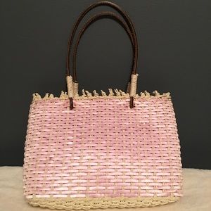 Pink straw bag
