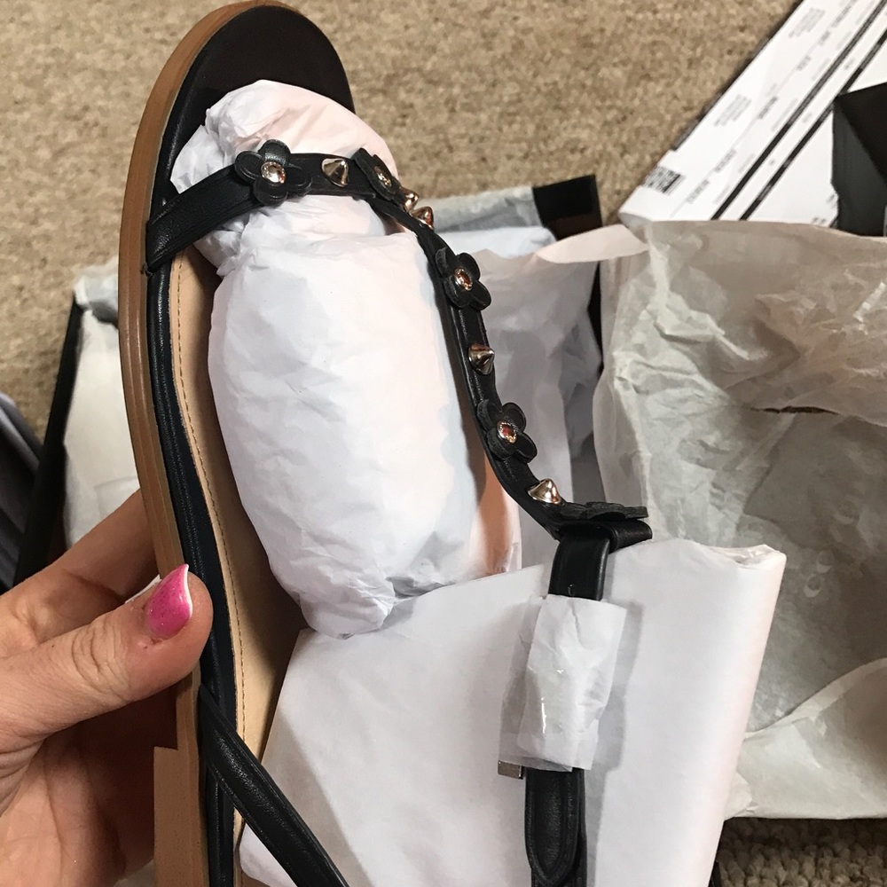 💯 Auth COACH Henriette Floral Rivet Studded Flats - Picture 8 of 8