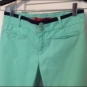 Mint green Anthropologie skinny ankle pants