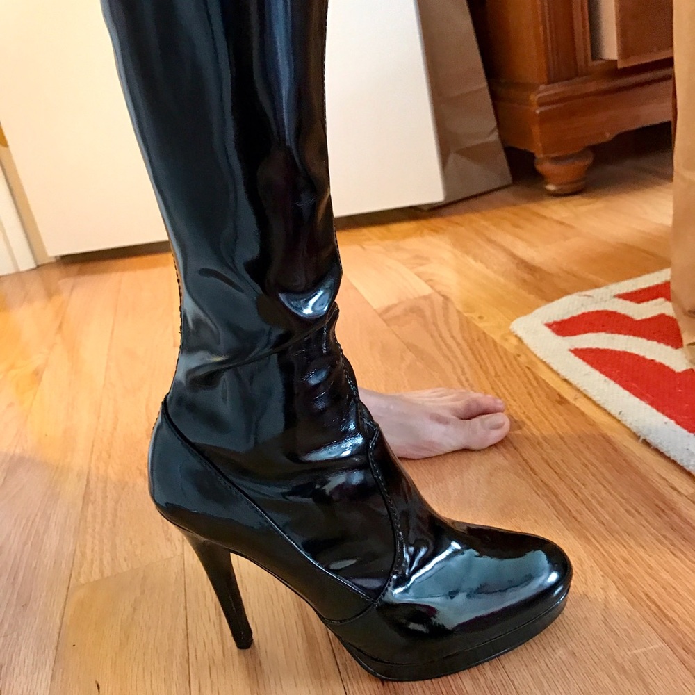 Knee High Patent Leather Boots