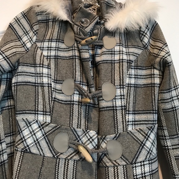Wet Seal Jackets & Coats - Beautiful warm grey/ black and light blue peacoat Wet Seal Jackets & Coats - Beautiful warm grey/ black and light blue peacoat