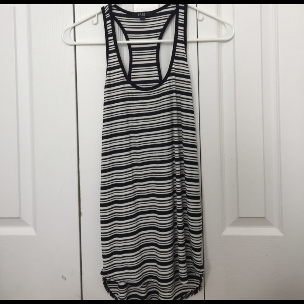 Black and White Striped Racer Back