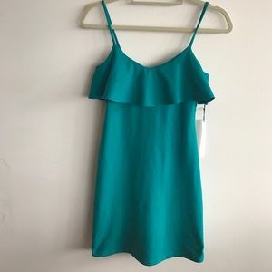 Susana Monaco "Gwen" Teal Monaco Ruffle Dress