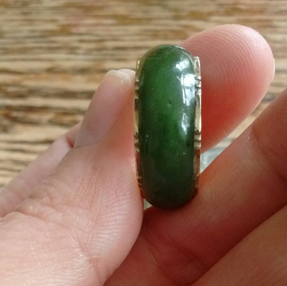 Vintage Jade Jadeite 14k Rose Gold Ring - Picture 2 of 3