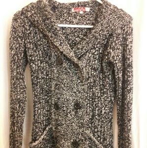 Black and white knit cardigan