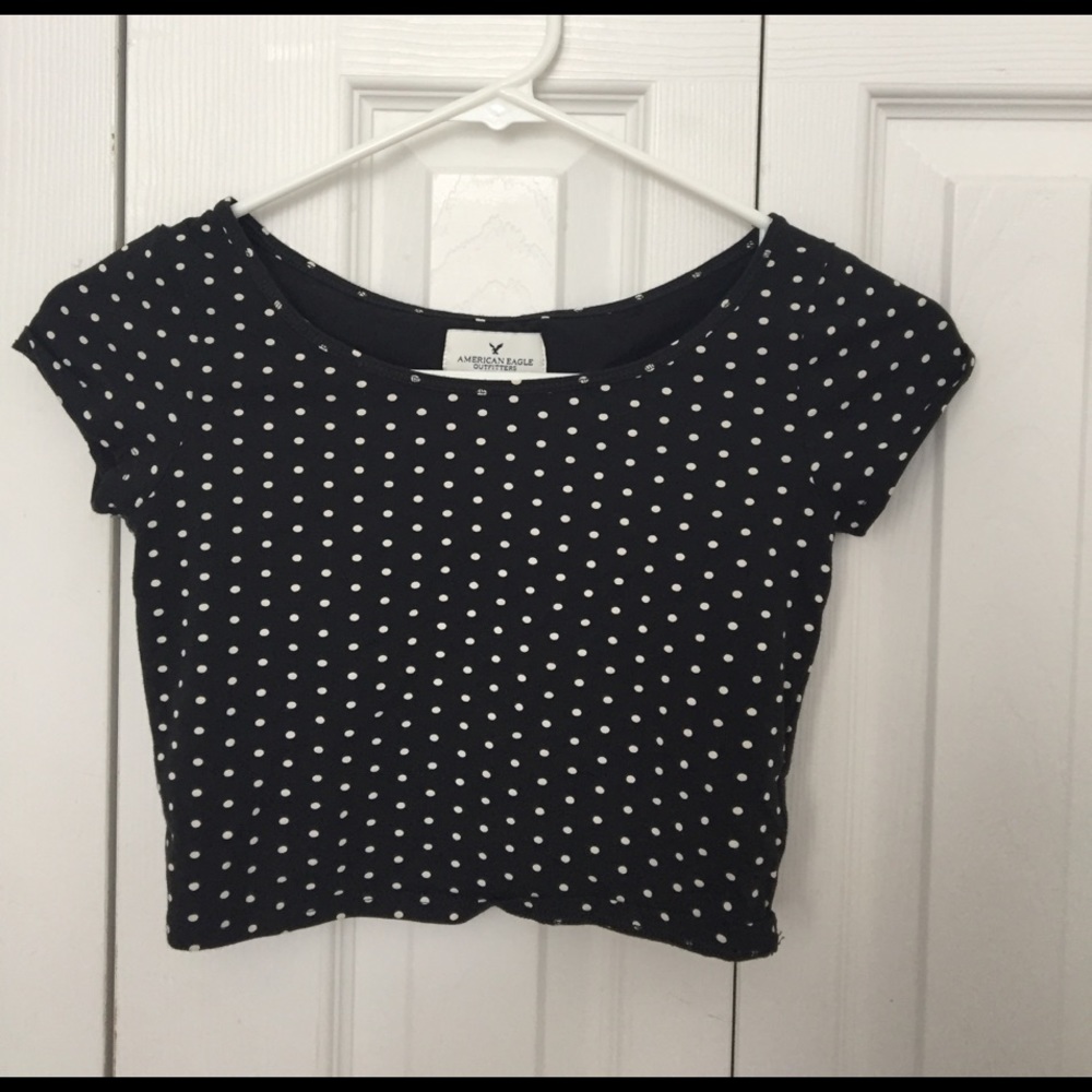 Black and White Polka Dot Crop Top