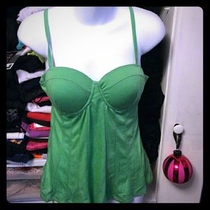Green corset tank top