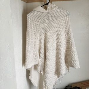 White hooded poncho