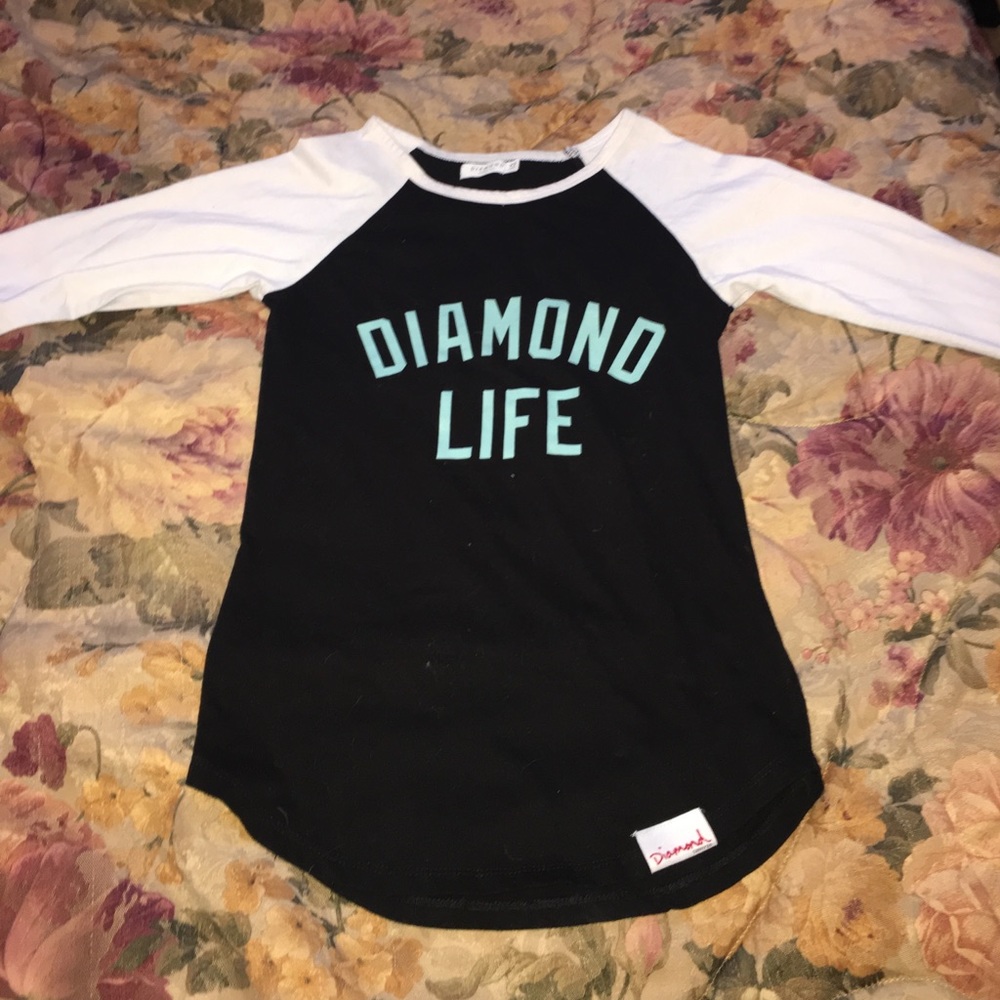 Diamond 3/4 quarter sleeve baseball tee
