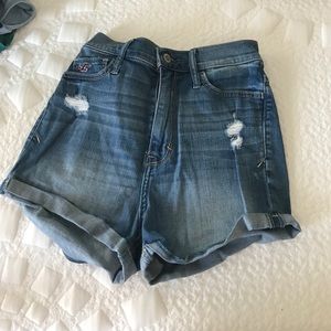 High waisted jean shorts