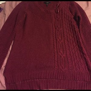 Jessica Simpson dark red sweater