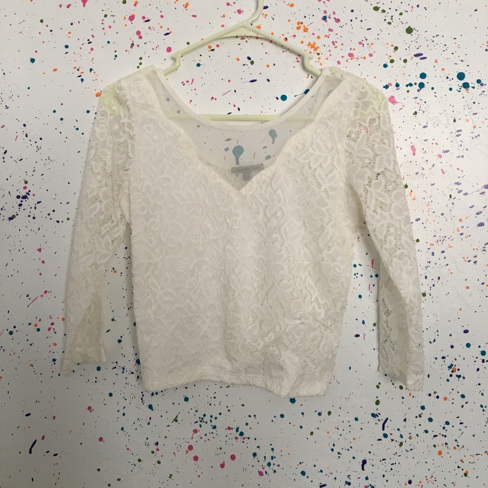 White Lave Crop Top