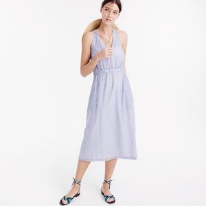 J.Crew cross back dress in blue stripe