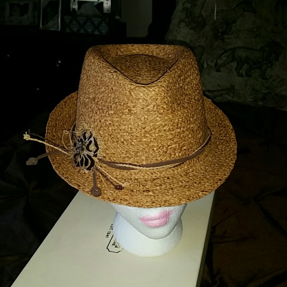Brand new/ never worn raffia  fedora!