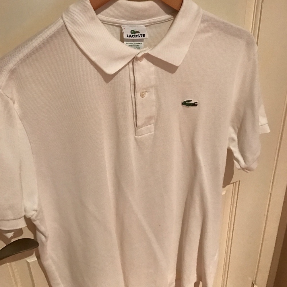 Lacoste White Polo Size 5