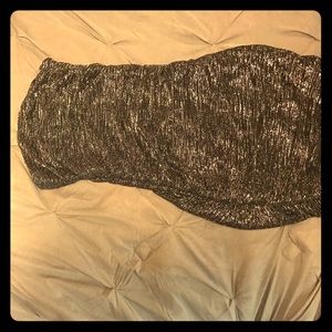 Black and silver mini dress