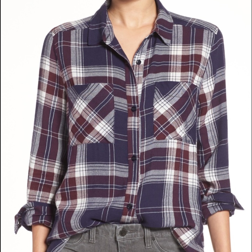 BP plaid tunic shirt