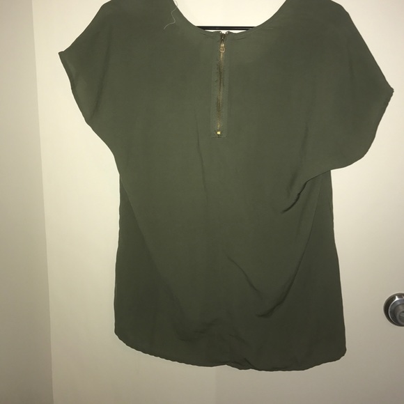 Olive green loose fit blouse - Picture 2 of 2