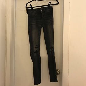 AE jeans super stretch black ripped jeggings