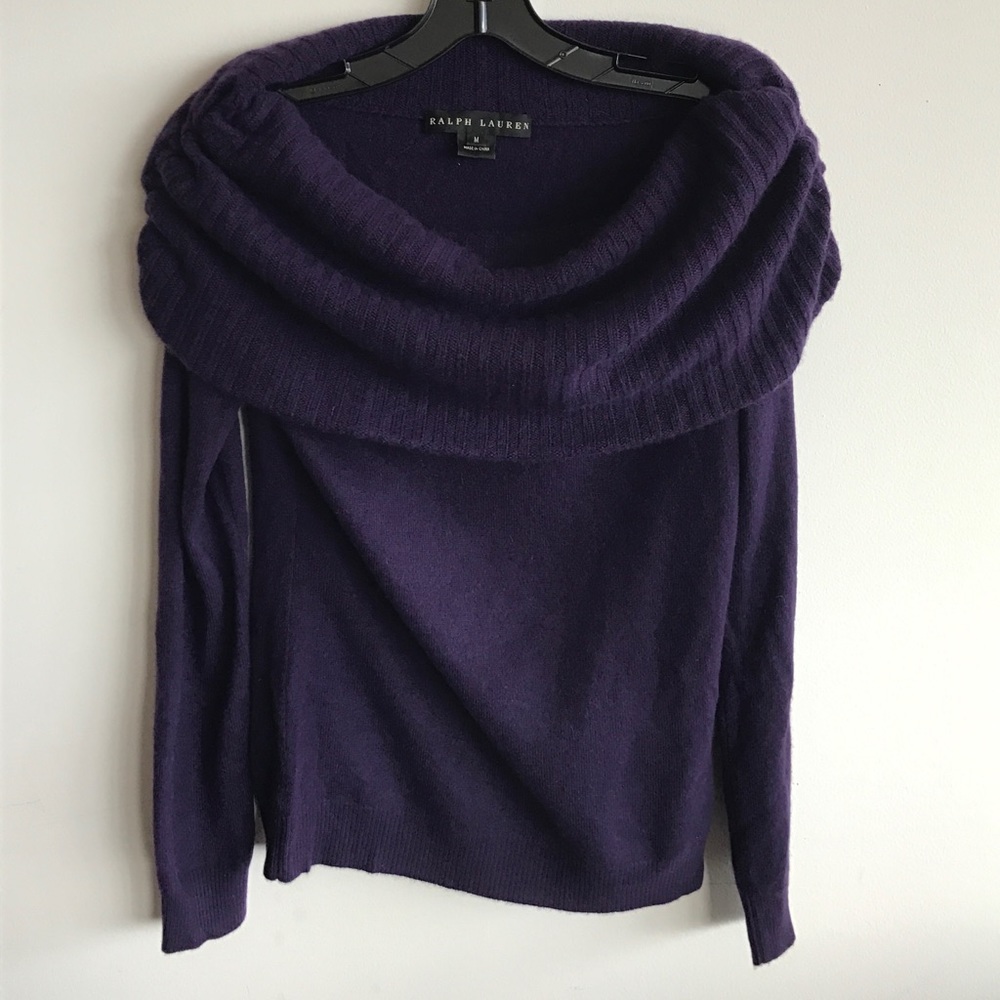 Ralph Lauren Purple Scoop Neck Cashmere Sweater