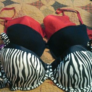 Three padded bras