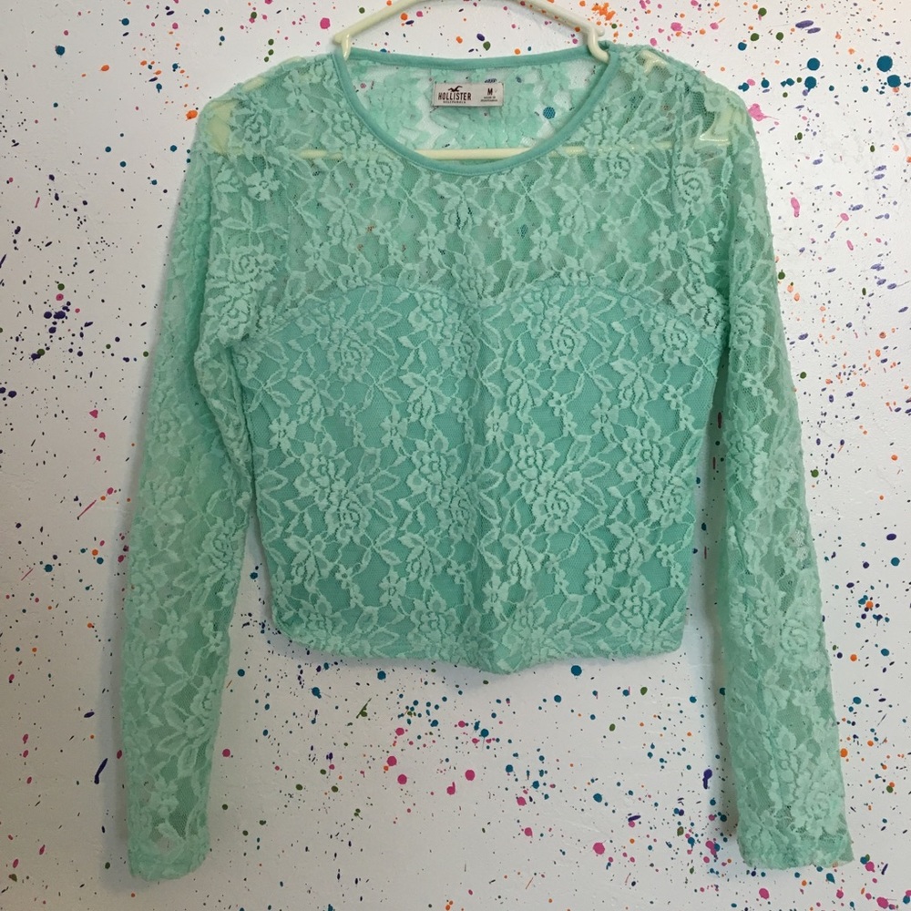 teal Hollister Crop Top