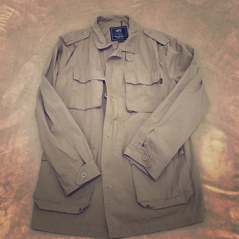 Alpha Industries Light Brown Military Coat Medium