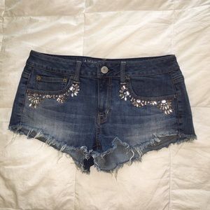 American Eagle Denim Shorts w/ Rhinestones