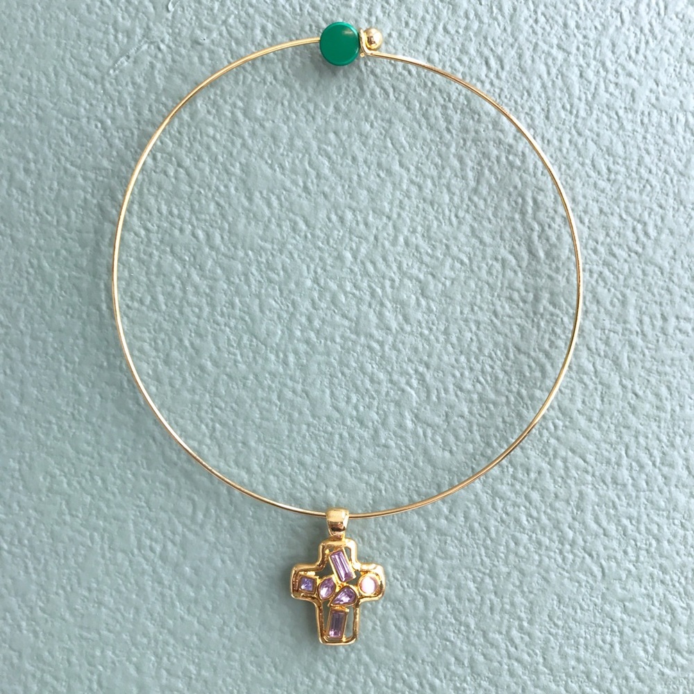 Gold cross choker