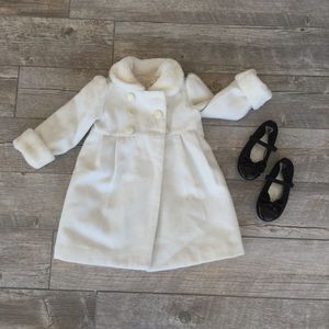 White faux fur children's dress coat